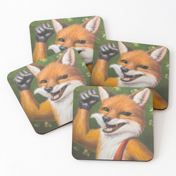 Item preview, cute fox give a brofist designed and sold by MyOilArt4you.