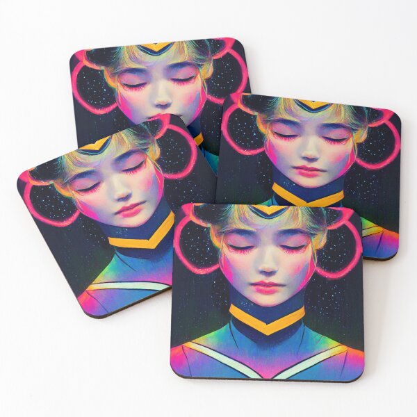 Item preview, Galactic Guardian Female Entity In Space - Psychedelic anime like beautiful woman designed and sold by jjwalters.