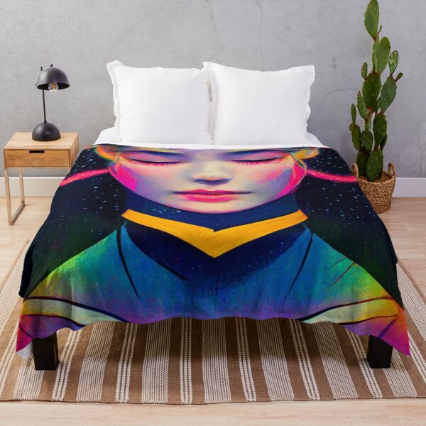 Item preview, Galactic Guardian Female Entity In Space - Psychedelic anime like beautiful woman designed and sold by jjwalters.