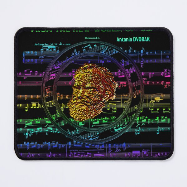 Item preview, SYMPHONY N°9 IN E MINOR FROM THE NEW WORLD SYMPHONY BY ANTONIN DVORAK - ABSTRACT PORTRAIT MUSICIAN COMPOSER SYMPHONY CONCERTO OPERA - RAINBOW MUSIC SCORES designed and sold by Ralek.