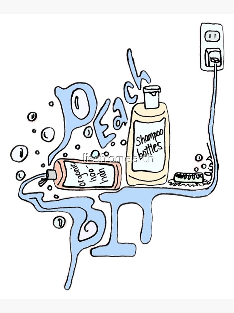 "PEACH PIT SHAMPOO BOTTLES (original, colour)" Poster for Sale by