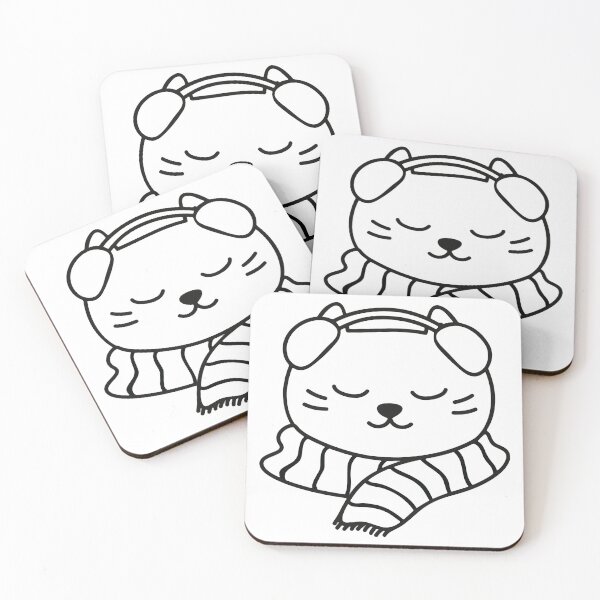 Item preview, Headphone cat with scarf designed and sold by faizaart.