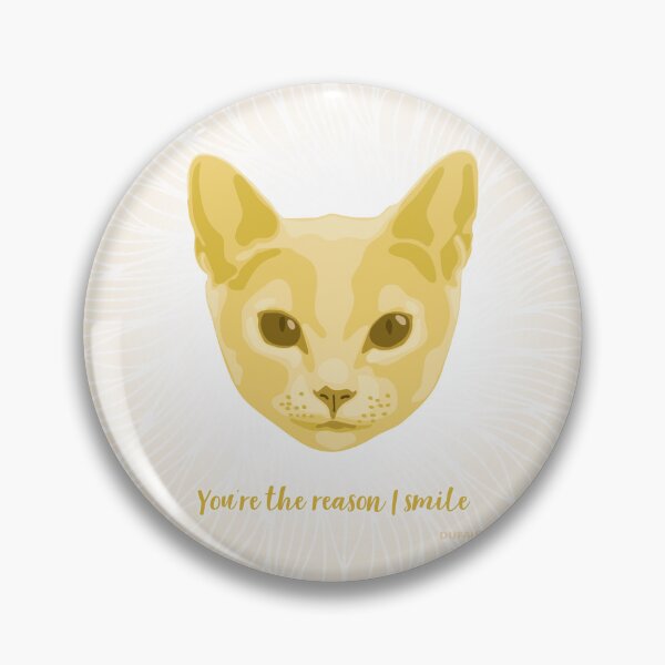 Item preview, Yellow and Cream Cool Cat Face "You're the reason I smile" designed and sold by DuFauna.