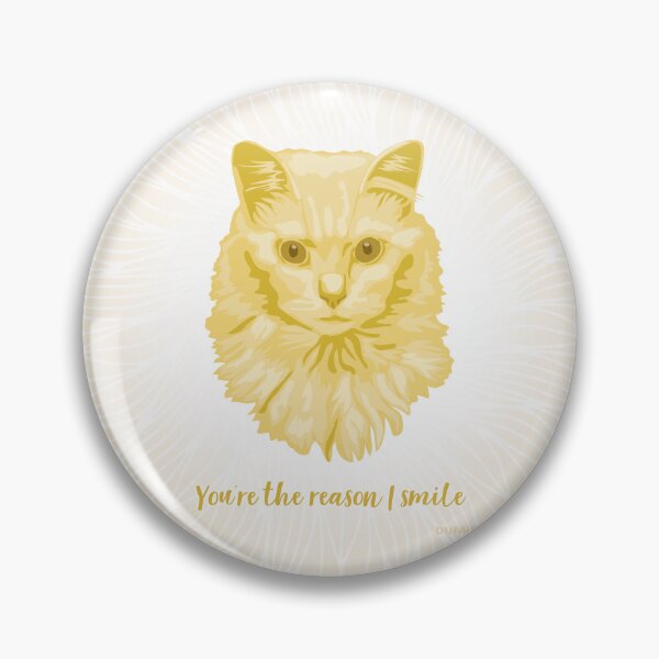 Item preview, Turkish Angora Cat Yellow and Cream Cool Face "You're the reason I smile" designed and sold by DuFauna.