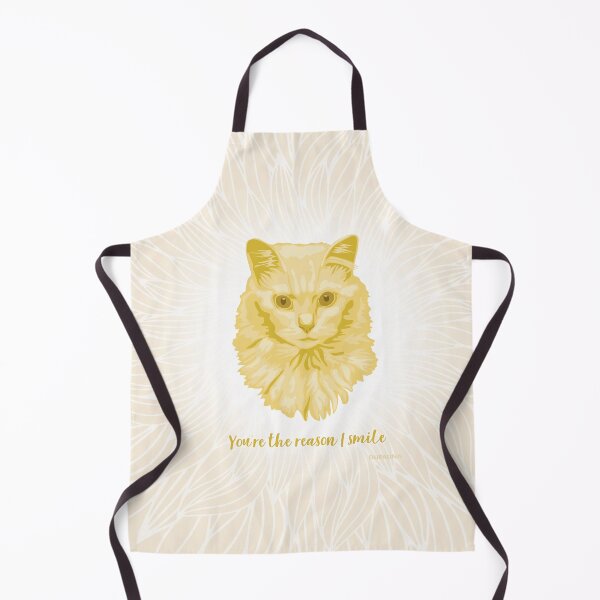 Item preview, Turkish Angora Cat Yellow and Cream Cool Face "You're the reason I smile" designed and sold by DuFauna.