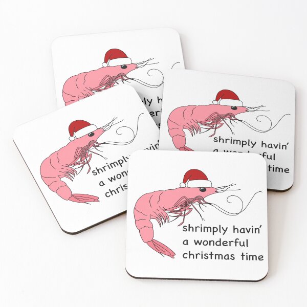 Item preview, Shrimply Havin’ A Wonderful Christmas - black text designed and sold by RiverLeigh.