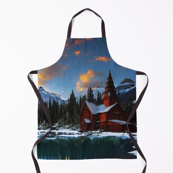 Item preview, Stave Church at a Sunset Glacial Lake designed and sold by lostcauseblue.