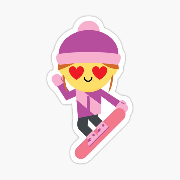 "Ski Girl Emoji " Sticker by HippoEmo Redbubble