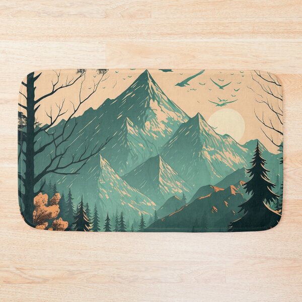 Item preview, Everest Landscape Mountains Forest Birds designed and sold by JigglePeek.