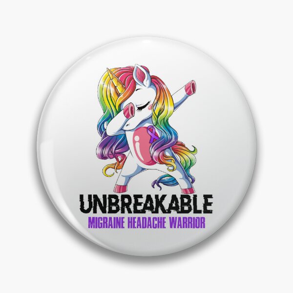 Item preview, Migraine Headache Awareness - Unicorn Migraine Headache Warrior Ribbon UNBREAKABLE designed and sold by Fernandezf.