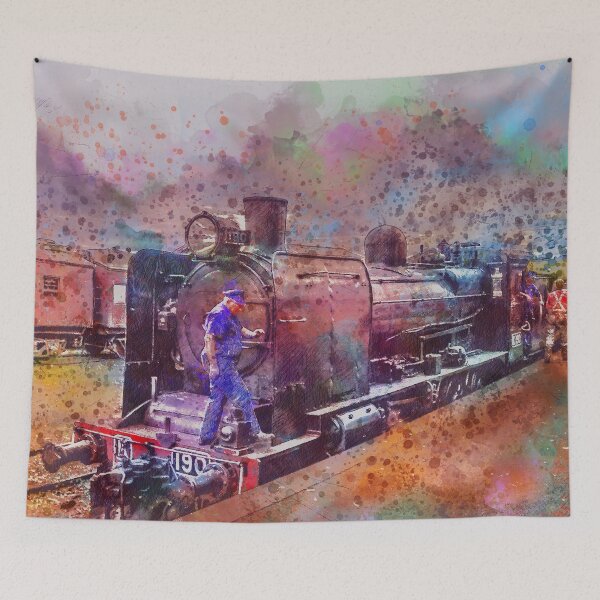 Item preview, Maldon Tourist Train K-190 - Artists Watercolor and Sketch - Maldon, Victoria designed and sold by Steven Jodoin.