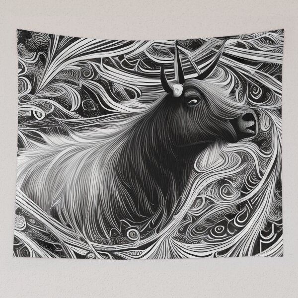 Item preview, Abstract Camargue Bull designed and sold by Astralia.