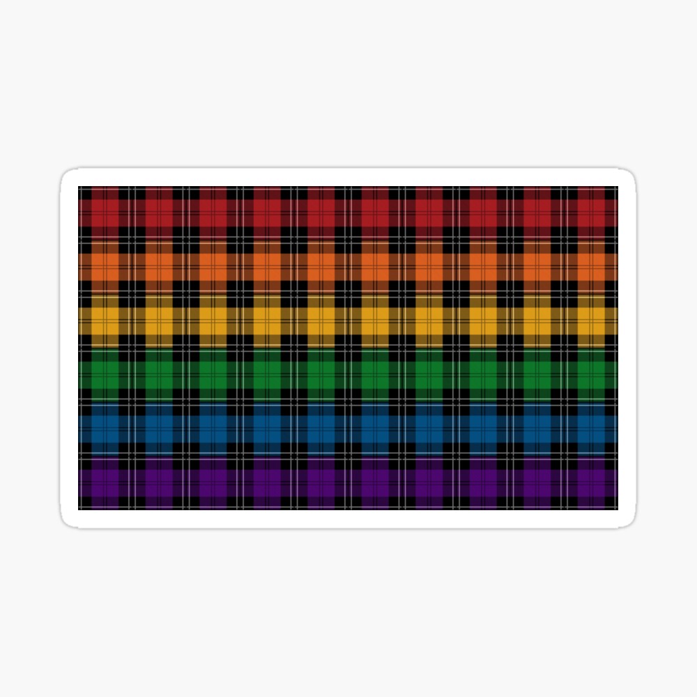 Rainbow plaid pattern. Simple fabric intersecting lines. Vector
