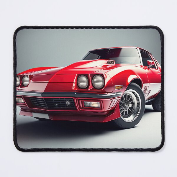 Item preview, Red classic sport car on a clean solid black & white background designed and sold by OwnByCats.