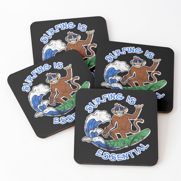 Item preview, Surfing is essential, monkey on the surf designed and sold by ondrejcreates.