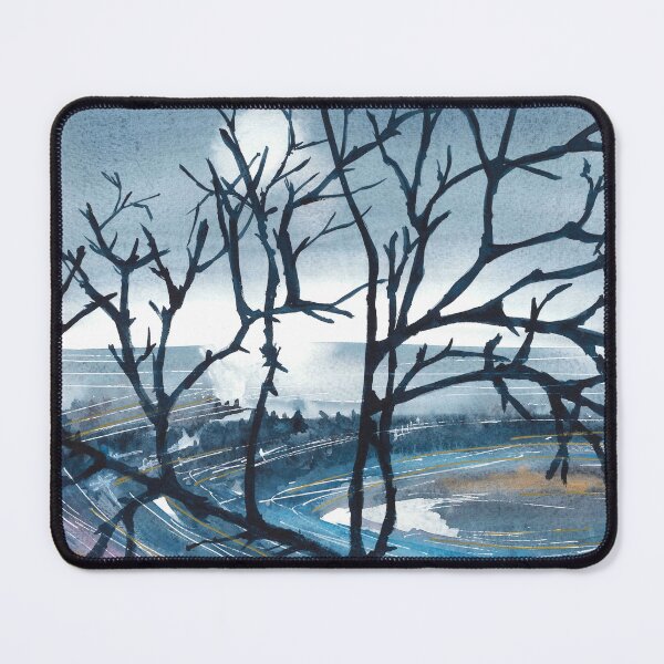 Item preview, Beautiful nature landscape, watercolor sunset, tree designed and sold by anaozzart.