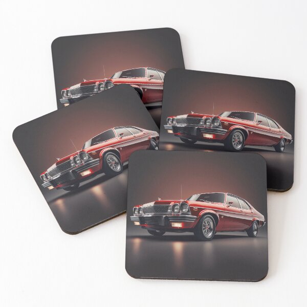 Item preview, Red classic car on a clean dark background (side view) designed and sold by OwnByCats.
