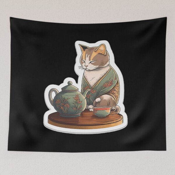 Item preview, Oriental Cat Tea Time designed and sold by AwakenedSoul.