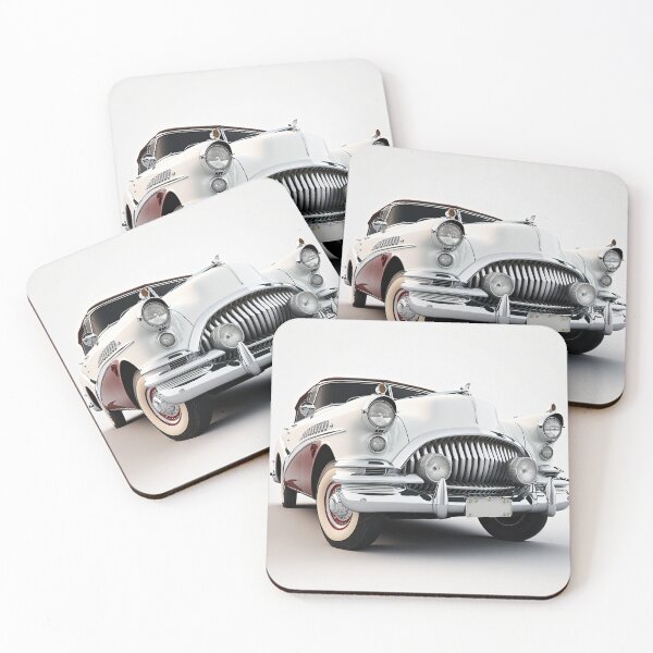 Item preview,  Classic white and red vintage car on a clean white background designed and sold by OwnByCats.