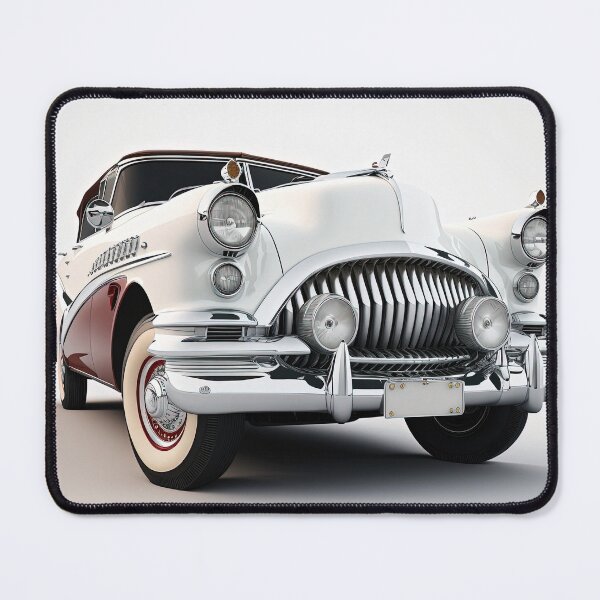 Item preview, Classic white and red vintage car on a clean white background designed and sold by OwnByCats.