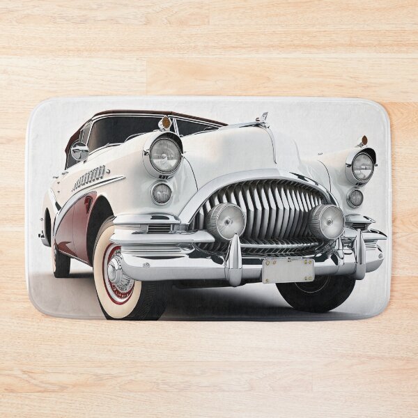 Item preview,  Classic white and red vintage car on a clean white background designed and sold by OwnByCats.