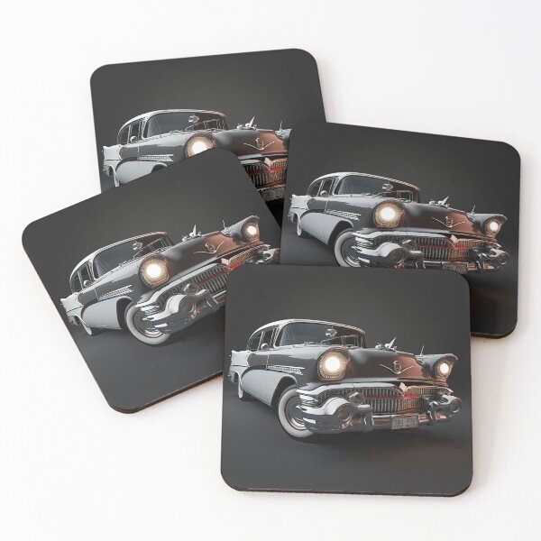 Item preview, Black & white classic car on a clean dark background designed and sold by OwnByCats.