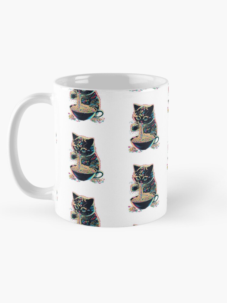 Thumbnail 5 of 6, Coffee Mug, Happy Raman Kitty designed and sold by AwakenedSoul.