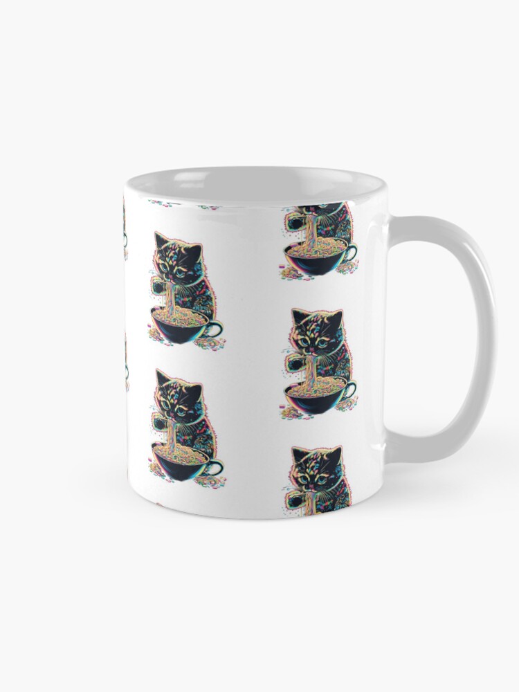 Thumbnail 3 of 6, Coffee Mug, Happy Raman Kitty designed and sold by AwakenedSoul.