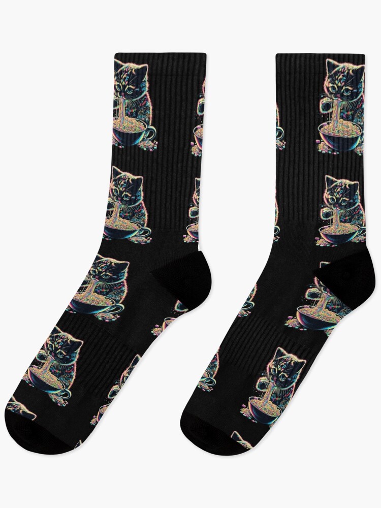 Thumbnail 1 of 5, Socks, Happy Raman Kitty designed and sold by AwakenedSoul.