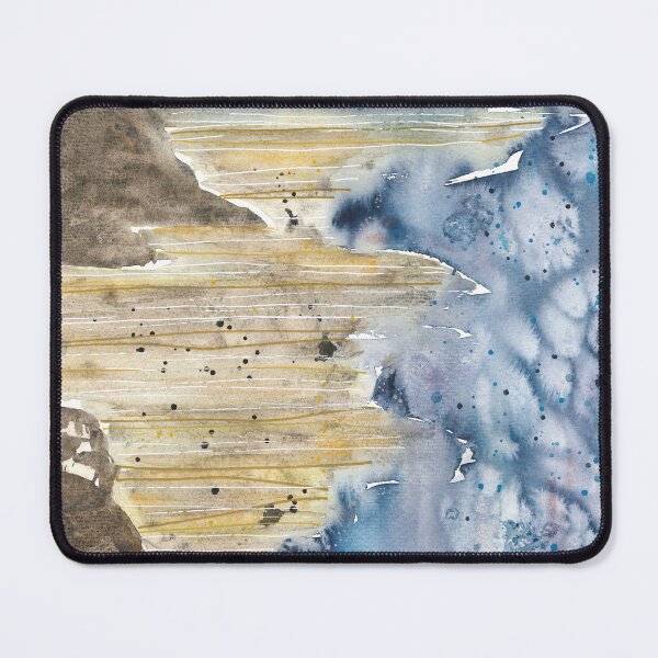 Item preview, Beautiful nature landscape, watercolor sunset, blue mountains designed and sold by anaozzart.