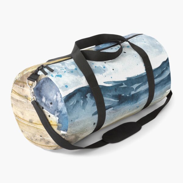 Item preview, Beautiful nature landscape, watercolor sunset, blue mountains designed and sold by anaozzart.