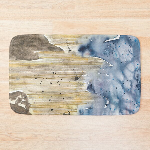 Item preview, Beautiful nature landscape, watercolor sunset, blue mountains designed and sold by anaozzart.