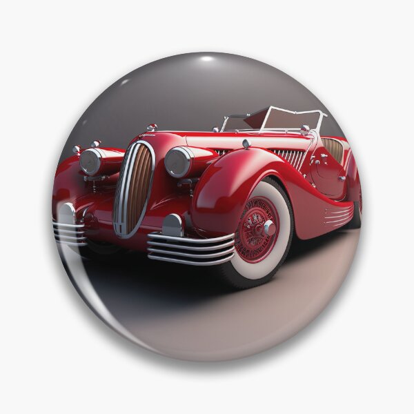 Item preview, Red beautiful vintage classic car on a clean background (side view) designed and sold by OwnByCats.