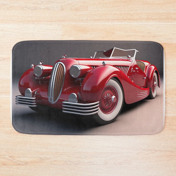 Item preview, Red beautiful vintage classic car on a clean background (side view) designed and sold by OwnByCats.