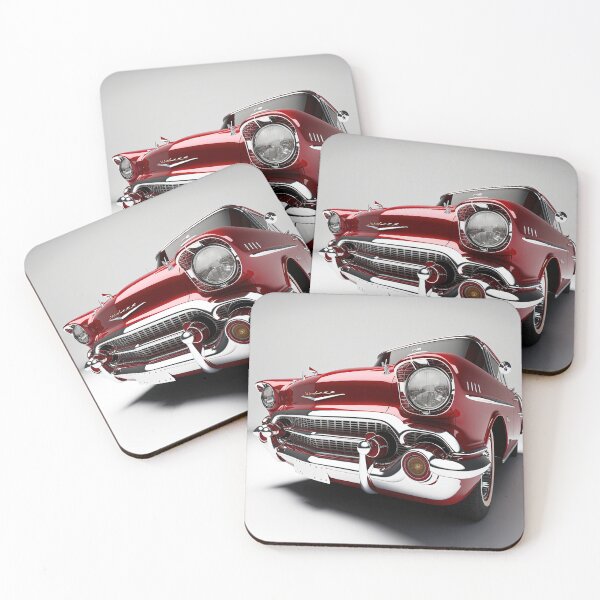 Item preview, Red beautiful vintage classic car close up on a clean background designed and sold by OwnByCats.