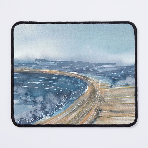 Item preview, Beautiful nature landscape, blue watercolor landscape designed and sold by anaozzart.