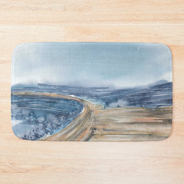 Item preview, Beautiful nature landscape, blue watercolor landscape designed and sold by anaozzart.