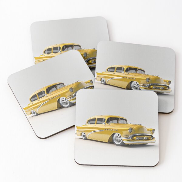 Item preview, Yellow vintage classic car on a clean white background designed and sold by OwnByCats.