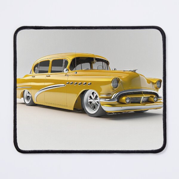 Item preview, Yellow vintage classic car on a clean white background designed and sold by OwnByCats.