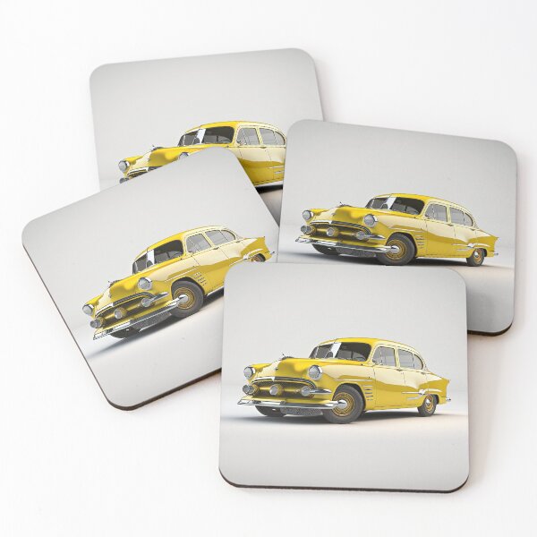 Item preview, Yellow vintage classic car on a clean white background designed and sold by OwnByCats.