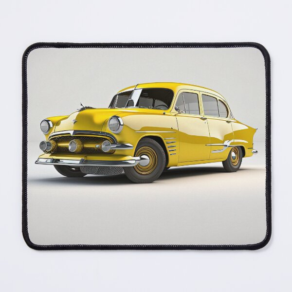 Item preview, Yellow vintage classic car on a clean white background designed and sold by OwnByCats.