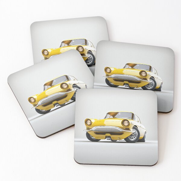 Item preview, Yellow classic car on a clean white background designed and sold by OwnByCats.