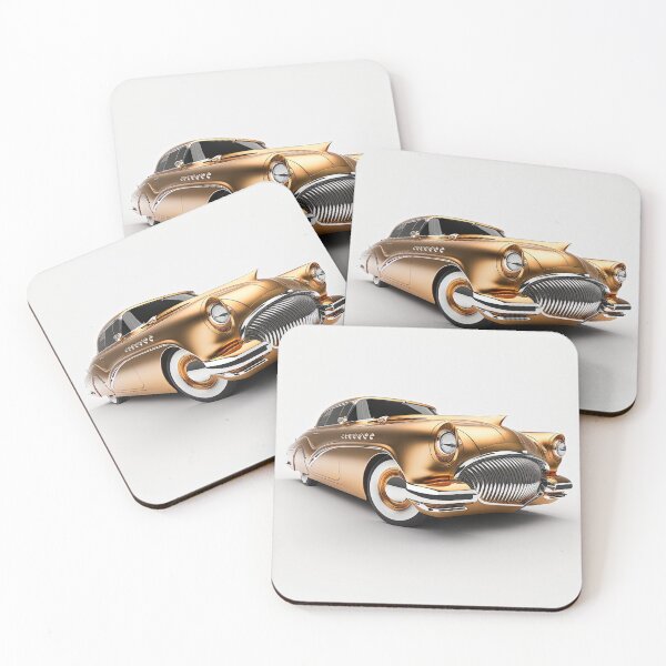 Item preview, Gold classic car on a clean white background designed and sold by OwnByCats.