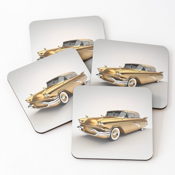 Item preview, Gold classic car on a clean white background designed and sold by OwnByCats.