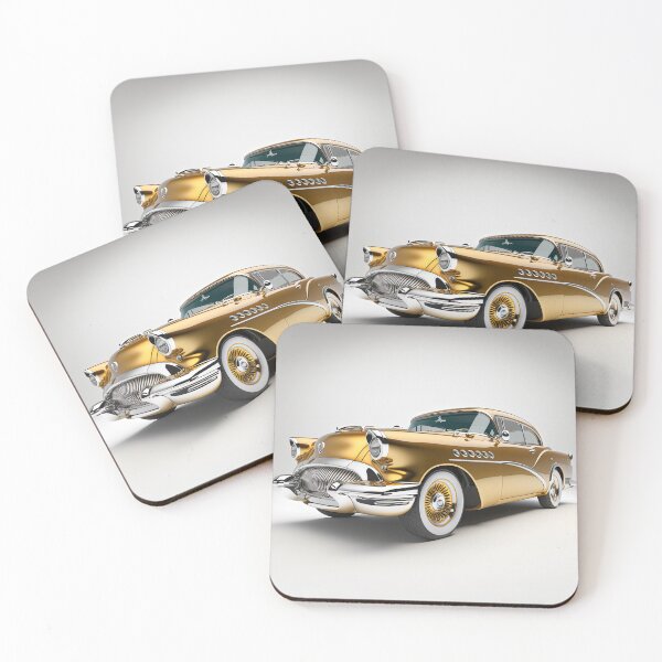 Item preview, Gold classic car on a clean white background designed and sold by OwnByCats.