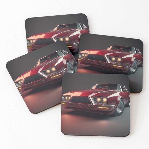 Item preview, Red beautiful vintage classic car on a clean dark background  designed and sold by OwnByCats.