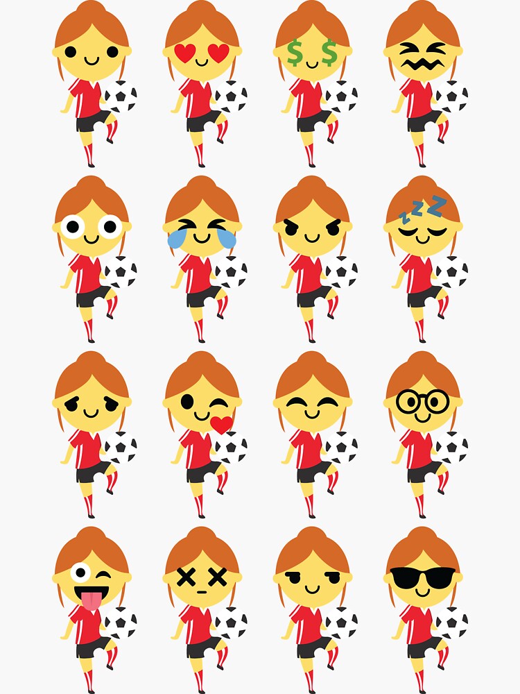"Soccer Girl Emoji " Sticker for Sale by HippoEmo Redbubble