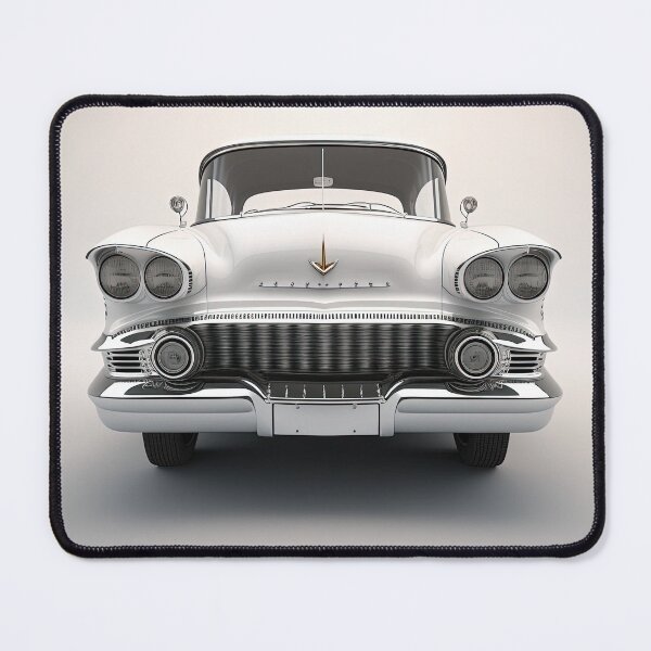 Item preview, White beautiful vintage car on a clean background designed and sold by OwnByCats.