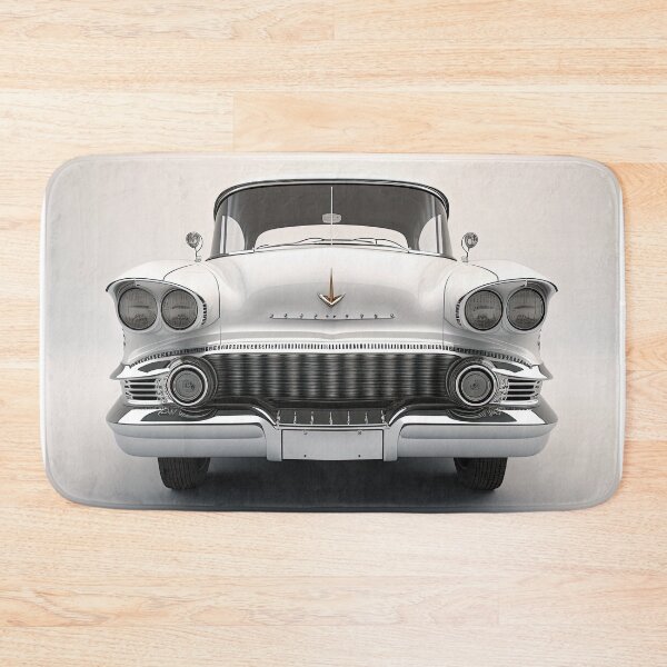Item preview, White beautiful vintage car on a clean background designed and sold by OwnByCats.