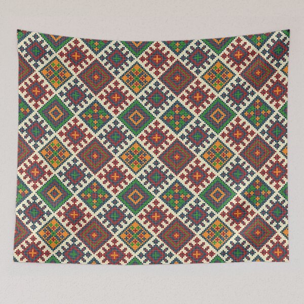 Item preview, Cute Vintage Geometric Embroidery Pattern designed and sold by silviaol.